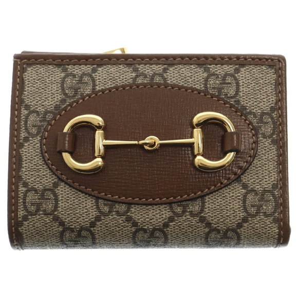 Gucci Horsebit GG Leather Bifold Wallet Brown - Picture 1 of 5